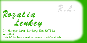 rozalia lenkey business card